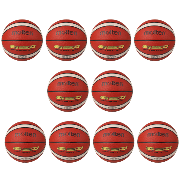 KIT 10 Pelotas de básquet molten de cuero n°6 modelo b6g3200