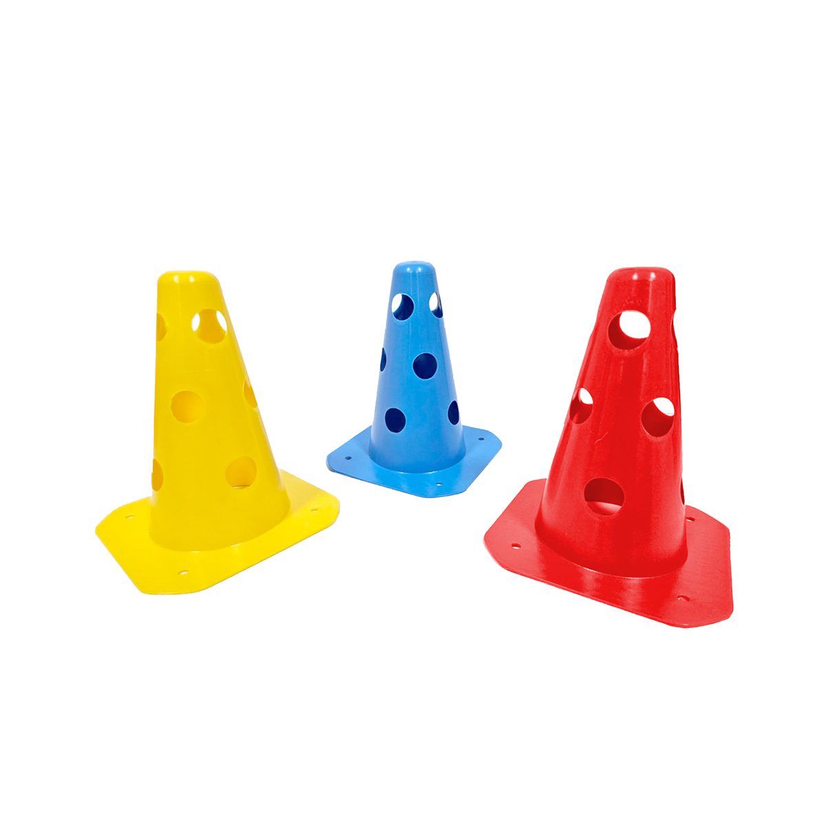 cono-20-cm-plastico-base-cuadrada-con-agujeros Cono rígido de 20 cm ranurado (colores varios) - Imagen 1